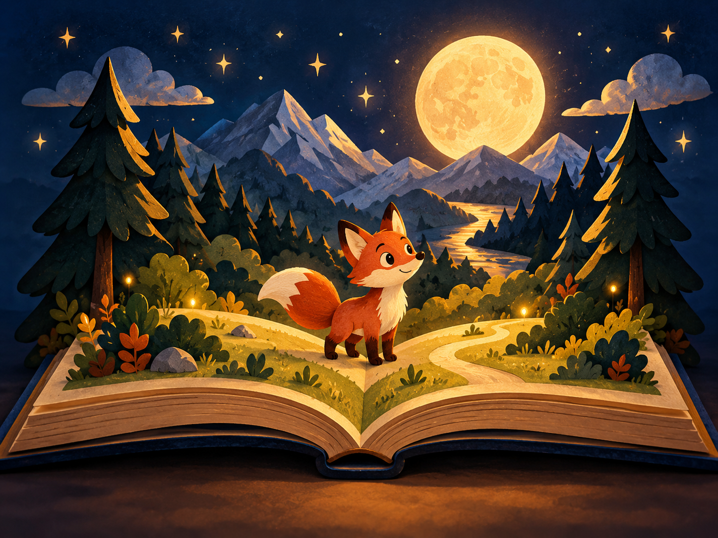 Illustrative storybook scene created for Story Engine